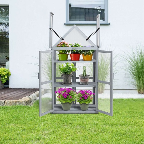 Greenhouse wooden frame - wooden, plants