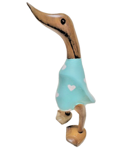 Bamboo wooden duck 25cm hearts - bamboo,