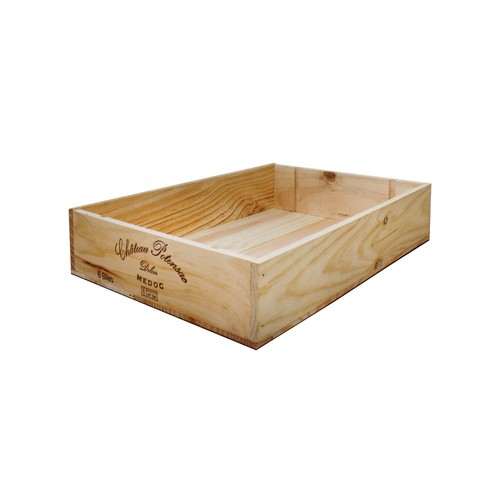 Shallow wooden wine box - shallow,