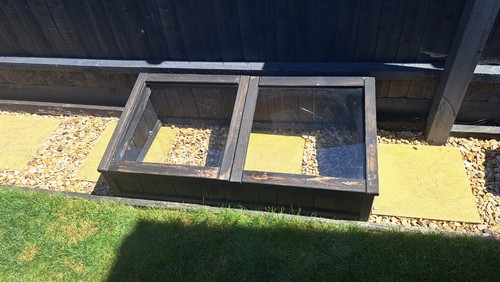 Black wooden garden coldframe - black,
