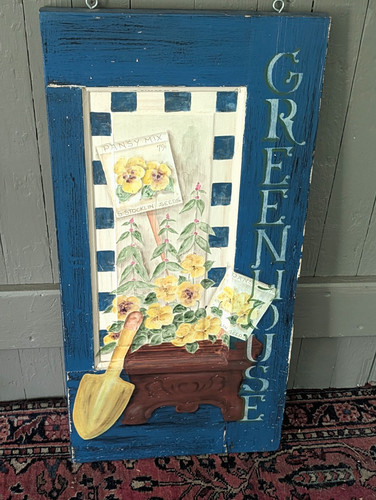 Vtg handpainted greenhouse - vtg,