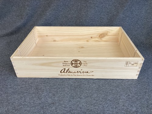 Shallow wooden wine box - shallow,
