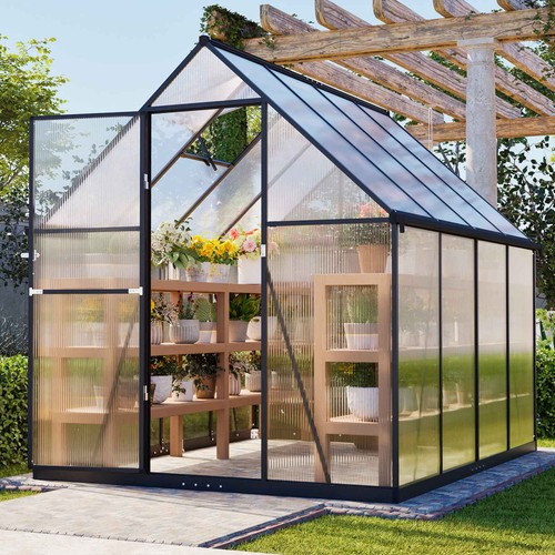 6x8ft walk greenhouse with - 6x8ft,